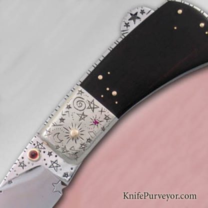 Dellana Custom Knife "Starry Knife" Lockback Folder - Image 2