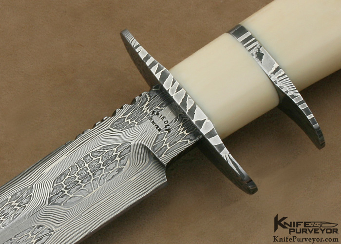 Dennis Friedly Custom Knife Robert Eggerling Damascus Subhilt Fighter - Image 2