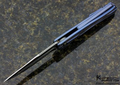 Collaboration between Marfione & Koji Hara Custom Knife "Closer" Two-Tone Bronze Titanium Flipper - Image 4