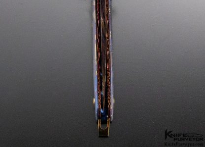 Derek Munroe Custom Knife Blued Sole Authorship Damascus Linerlock 9125