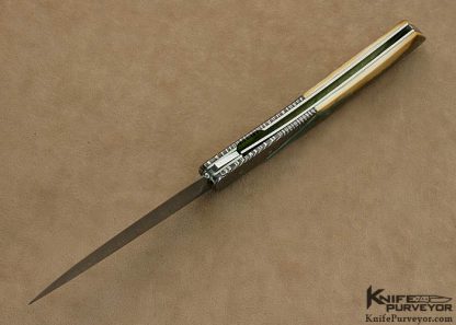 Des Horn Custom Knife Damasteel & Ettore Gianferrari Damascus Bolstered Linerlock - Image 5