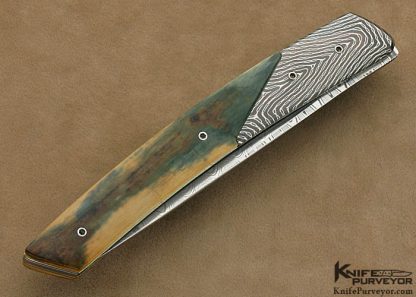 Des Horn Custom Knife Damasteel & Ettore Gianferrari Damascus Bolstered Linerlock - Image 3