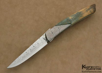 Des Horn Custom Knife Damasteel & Ettore Gianferrari Damascus Bolstered Linerlock