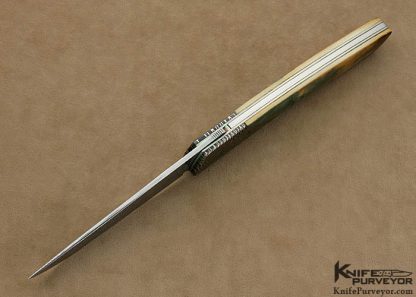 Des Horn Custom Knife Damasteel & Ettore Gianferrari Damascus Bolstered Linerlock - Image 4