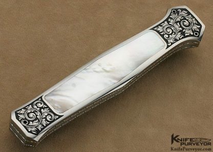 Ralph Dewey Harris Custom Knife Sole Authorship Engraved #001 Mother of Pearl OTF Automatic - Image 3