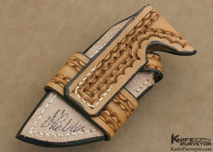 D'Holder Custom Knives Marc Pedini Engraved Silver Carbon Fiber Fixed Blade - Image 9