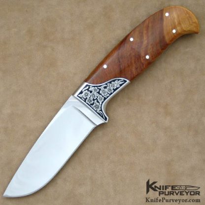 D'Holder Custom Knife Canadian Cedar Burl S-Guard with Phoenix Maker's Mark Engraved by Pat Holder