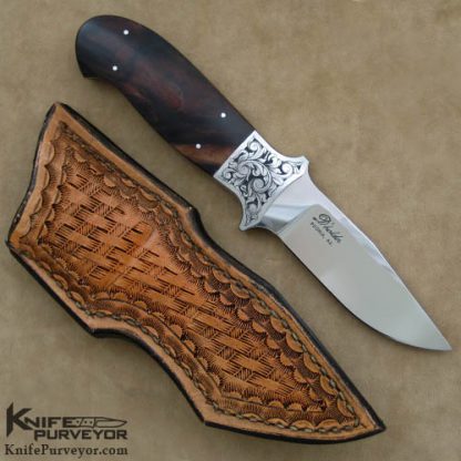 D'Holder Custom Knife Pat Holder Engraved Ironwood Boot Knife - Image 3