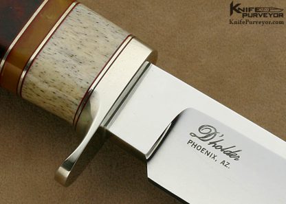 D'Alton Holder Custom Knife Oosic, Amber & Nickle Silver "My Knife" - Image 4