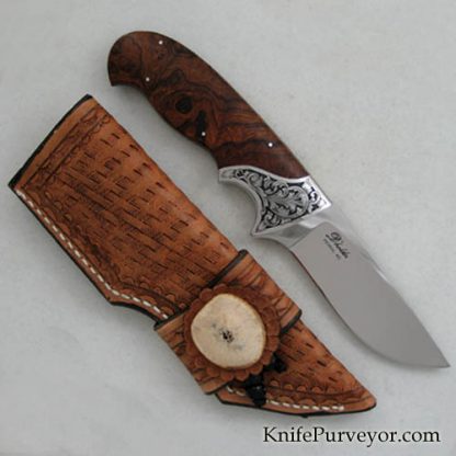 D'Holder Custom Knife Ironwood S Guard Engraved by Bruce Christensen - Image 2