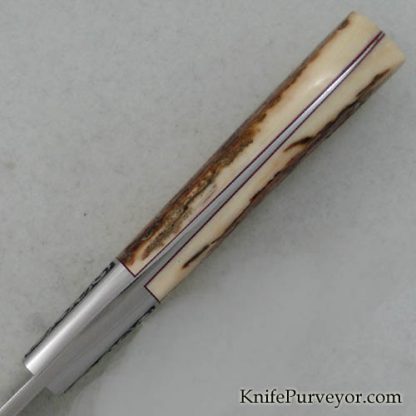 D'Holder Custom Knife Mammoth Ivory Slim Hunter Engraved by Pat Holder - Image 4