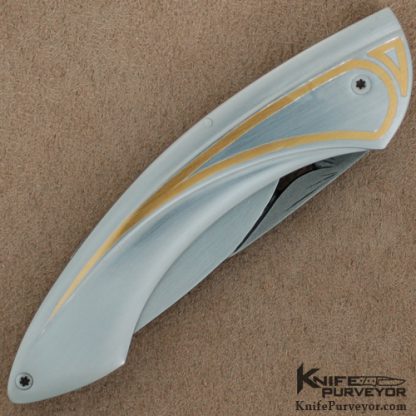 Diana Casteel Custom Knife Carved Gold Inlay Gents Folder - Image 3