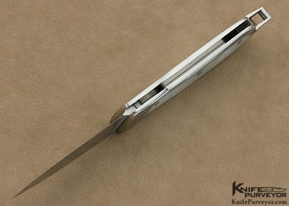 Dick Hodgson Custom Knife Steve J. Lindsay Engraved Mother of Pearl Shell Interframe 62 Piece Take Down Lockback - Image 7