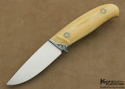 Dick Hodgson Custom Knife Integral Skeletonized Pre-ban Elephant Ivory Hunter Engraved by Lynton McKenzie