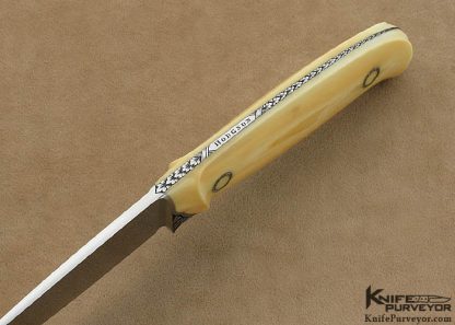 Dick Hodgson Custom Knife Integral Skeletonized Pre-ban Elephant Ivory Hunter Engraved by Lynton McKenzie - Image 5