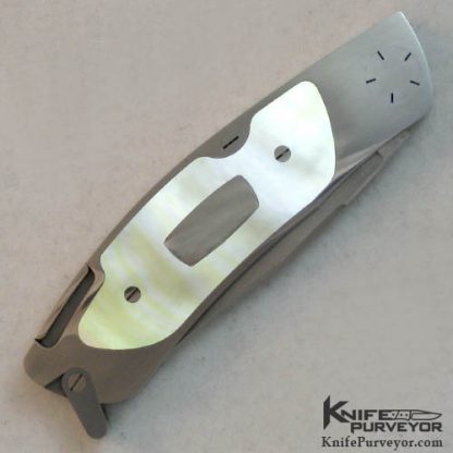 Dick Hodgson Custom Knife South Sea Goldlip Pearl Lockback - Image 3