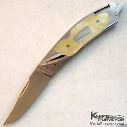 Dick Hodgson Custom Knife South Sea Goldlip Pearl Lockback