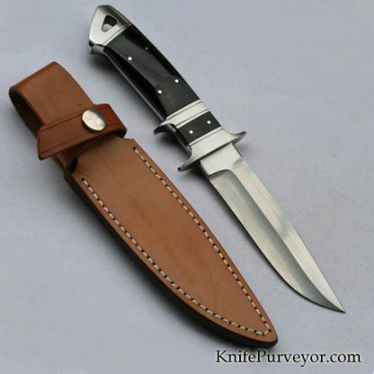 Dietmar Kressler Custom Knife: Black Micarta Subhilt Fighter - Image 4