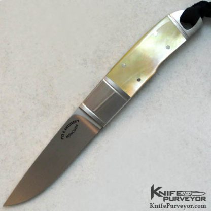 Dietmar Kressler Custom Knife South Sea Goldlip Pearl Integral Drop Point