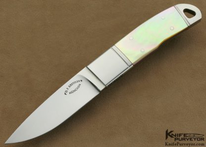Dietmar Kressler Custom Knife South Sea Gold Lip Pearl Integral Drop Point