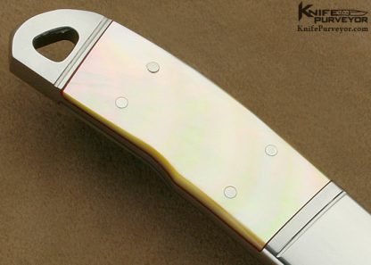 Dietmar Kressler Custom Knife South Sea Gold Lip Pearl Integral Drop Point - Image 4