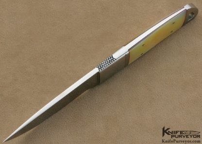 Dietmar Kressler Custom Knife South Sea Gold Lip Pearl Integral Drop Point - Image 6