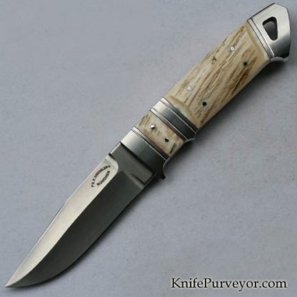 Dietmar Kressler Custom Knife: Narwhale Tusk Subhilt Fighter