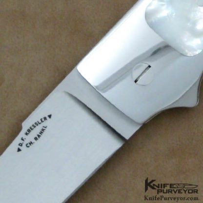 Dietmar Kressler Custom Knife Mother of Pearl Interframe Lockback - Image 2