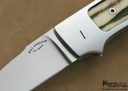 Dietmar Kressler Custom Knife Prototype Stag Tail Lock - Image 2