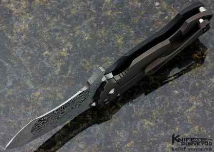 Direware Custom Knife Carbon Fiber & Damasteel Frame Lock Flipper - Image 5