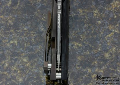 Direware Custom Knife Carbon Fiber & Damasteel Frame Lock Flipper - Image 6