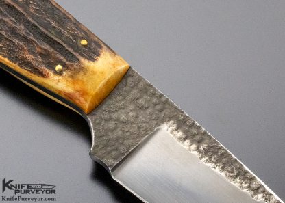 Don Fogg Custom Knife Hand Forged Amber Stag Hunter with Hamon - Image 4