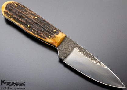 Don Fogg Custom Knife Hand Forged Amber Stag Hunter with Hamon - Image 3