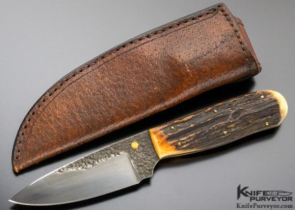 Don Fogg Custom Knife Hand Forged Amber Stag Hunter with Hamon - Image 8