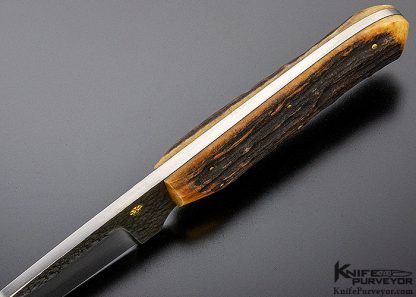 Don Fogg Custom Knife Hand Forged Amber Stag Hunter with Hamon - Image 6