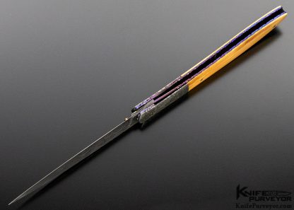 Don Hanson Custom Knife Sole Authorship Damascus & Walrus Ivory Linerlock - Image 7