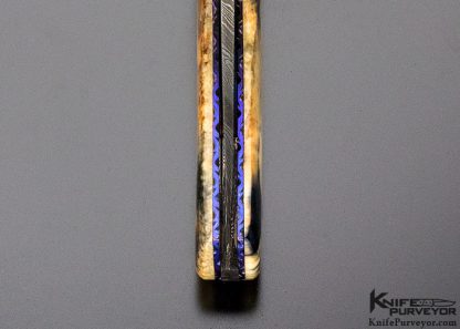 Don Hanson III Custom Knife Sole Authorship Damascus & Mammoth Automatic Linerlock - Image 8