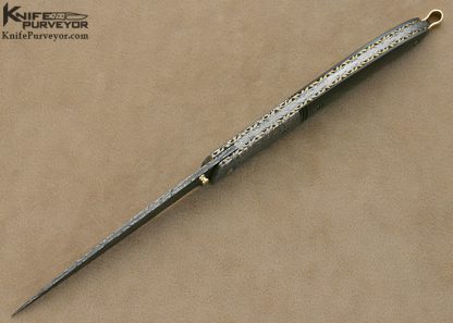 Don Hanson III Custom Knives Sole Authorship Damascus & Black Lip Tahitian Pearl Shell Linerlock - Image 5