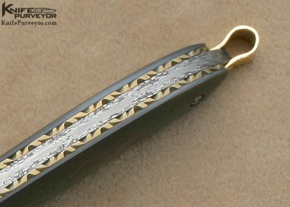 Don Hanson III Custom Knives Sole Authorship Damascus & Black Lip Tahitian Pearl Shell Linerlock - Image 7
