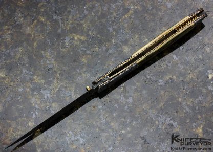 Don Hanson Custom Knife Mammoth with Sole Authorship Mosaic Damascus Linerlock - Image 5