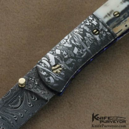 Don Hanson III Custom Knives Sole Authorship Damascus Linerlock - Image 2