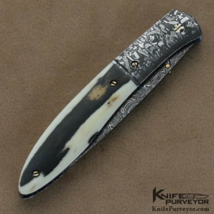 Don Hanson III Custom Knives Sole Authorship Damascus Linerlock - Image 3