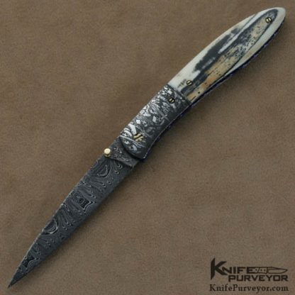 Don Hanson III Custom Knives Sole Authorship Damascus Linerlock