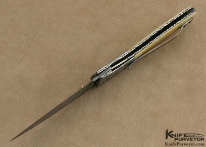 Don Hanson III Custom Knife Sole Authorship Damascus Linerlock - Image 5