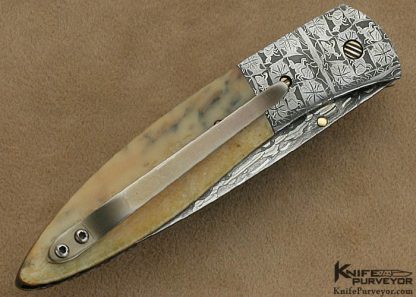 Don Hanson III Custom Knife Sole Authorship Damascus Linerlock - Image 3
