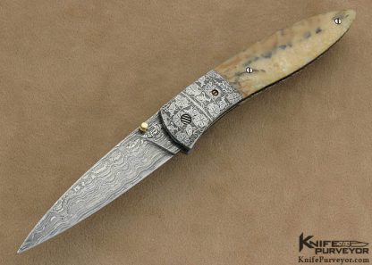 Don Hanson III Custom Knife Sole Authorship Damascus Linerlock