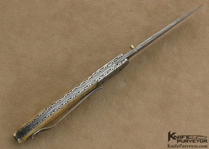 Don Hanson III Custom Knife Sole Authorship Damascus Linerlock - Image 4