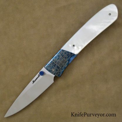 Don Maxwell Custom Knife Mother of Pearl & Eggerling Damascus  Linerlock