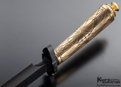 Doug Casteel Custom Knife Best Bowie 1999 Vegas Classic with Carved Bronze & Damascus Bowie - Image 8