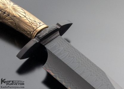 Doug Casteel Custom Knife Best Bowie 1999 Vegas Classic with Carved Bronze & Damascus Bowie - Image 5
